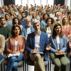 Diverse Adult Students Engaged in Educational Lecture