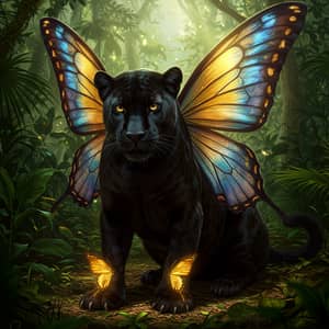 Hybrid Animal: Panther, Lioness & Butterfly