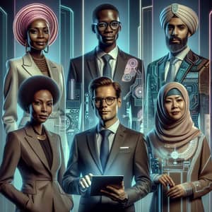 Diverse Nigerian Ministers in Futuristic Portrait