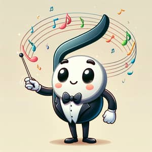 Creative Cartoon Music Note Conductor Design