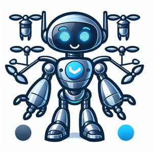 Friendly Robot Mascot for Drones Design