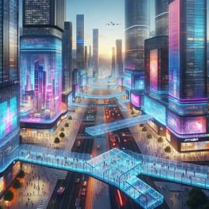 Futuristic Cityscape: A Vibrant Vision of Advancement and Prosperity