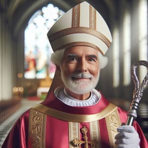 South Asian Bishop in Traditional Attire | Cathedral Serenity