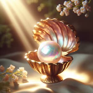 Pearl in Golden Shell - A Natural Wonder