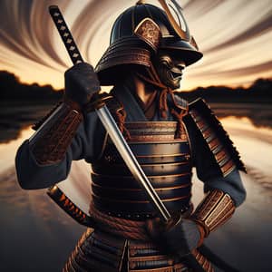 Majestic Samurai Warrior in Traditional Attire