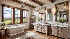 Charming Farmhouse Bathroom Interior Design Ideas