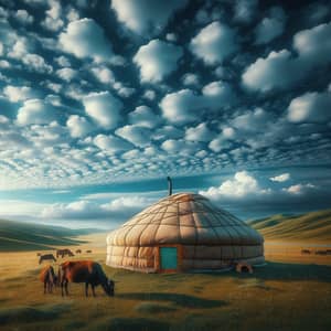 Kazakh Yurt in the Steppe: A Cultural Icon