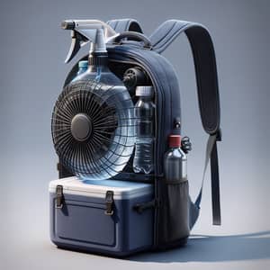 Innovative Spray Bottle Fan setup with Cooler Backpack