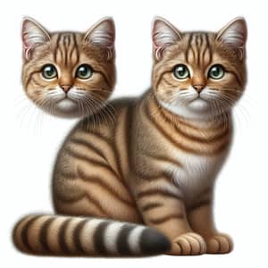 Brown Striped Cat with Green Eyes | Beautiful Feline Image