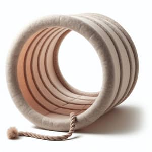 Oval-shaped Felt Cat Tunnel with Rope Attachment