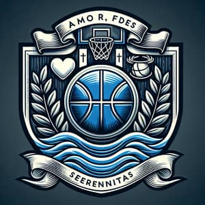 Basketball Love Faith Tranquility Shield Emblem