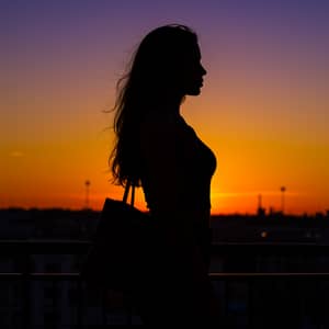 Stylish Woman Silhouette with Handbag