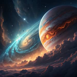 Majestic Gas Giant Planet Art - Cosmic Digital Painting