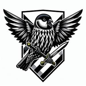 Aggressive Siskin Bird Art - Military Chevron Style