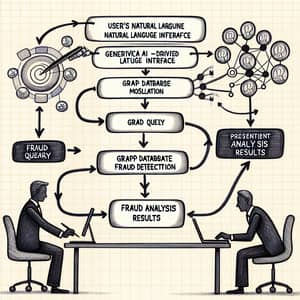 Data Flow in Fraud Detection System: AI Interface, Graph Query, Database Module