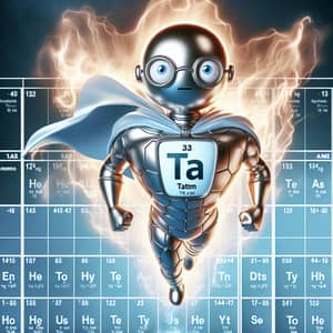 Tantalum Element Cartoon Superhero - Heat Resistant Ta Symbol