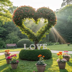 Heart-Shaped Topiary Garden Art | Love in Bloom