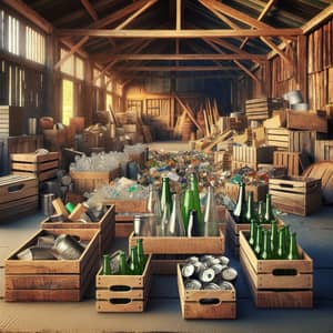 Rustic Recycling Scene - Celebrating Reuse and Sustainability