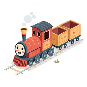 Playful Children's Steam Locomotive Vector Art