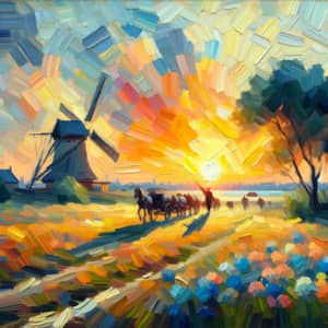 Impressionist Style Oil Painting Conveying The Concept of Beginning