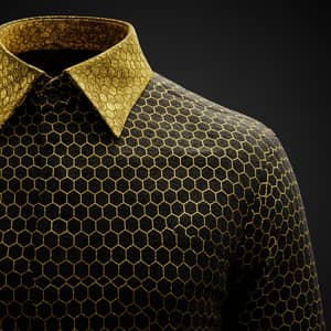 Black Shirt with Golden Hexagon Gradient