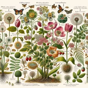 Botanical Plant Reproduction: Cross and Self-Pollination in Various Plant Species