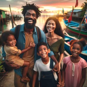 Heartwarming South Asian Fisherman Family Reunion at Sunset