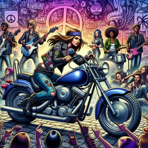 Rebellious Lifestyle: Indigo Motorcycle, Punk Rock Band, Graffiti Walls