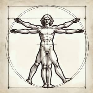 Vitruvian Man Drawing by Leonardo da Vinci