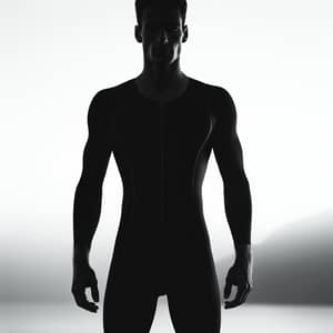 Silhouette of a Naked Man in Bodysuit