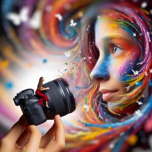 Colorful Macro Photography: Shrinking Woman in Vibrant Perspective