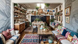 Chic Bohemian Kitchen-Living Room Combo Ideas