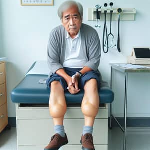 70-Year-Old Man with Swollen Legs in Doctor's Office