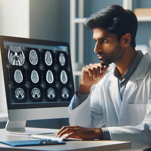 Radiologist Diagnosing MRI Studies Online