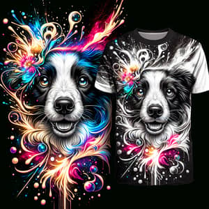 Detailed Border Collie Tee-shirt Design | Intricate Artwork