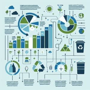 Sustainable Practices Infographic with Bar and Pie Charts