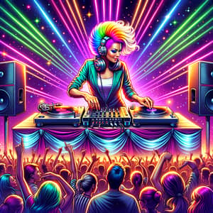 Vivacious South Asian Woman DJ Live at Music Festival