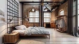 Industrial-Themed Bedroom Design Ideas