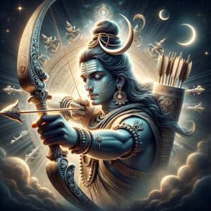 Divine Lord Shiva with Celestial Bow | Spiritual Artwork