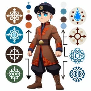 Aang Avatar in Kazakh National Attire | Element Controlling Character