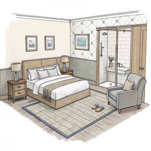 Stylish Bedroom and Bathroom Sketch Ideas