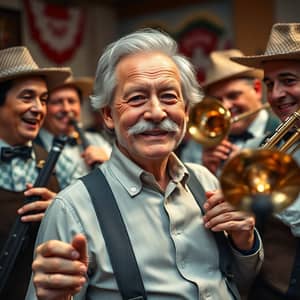 Vibrant Bavarian Folk Music Album Cover Art