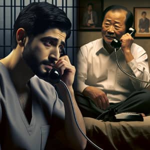 Prisoner Talking on the Phone with His Friend