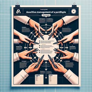 Agile Portfolio Management Infographic with Large Hands