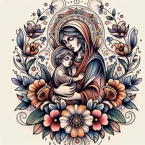 Intricate Motherhood Tattoo Design