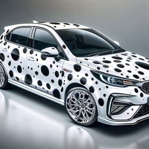 Luxurious White Proton Iriz Car Design with Dalmatian Theme