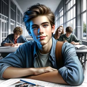 Contemporary Teenage Boy Art Portrait | Youthful & Vibrant Image