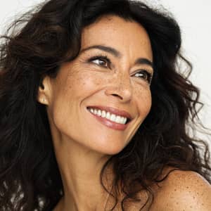 Beautiful Middle-Aged Hispanic Woman with Kind Eyes