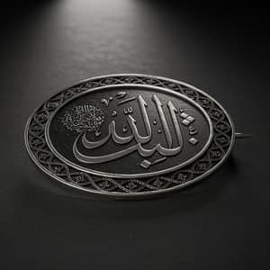 Elegant Arabic Calligraphy Brooch | خيميائي Design