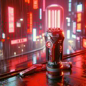 Red White Cyberpunk Lightstick: A Futuristic Scene